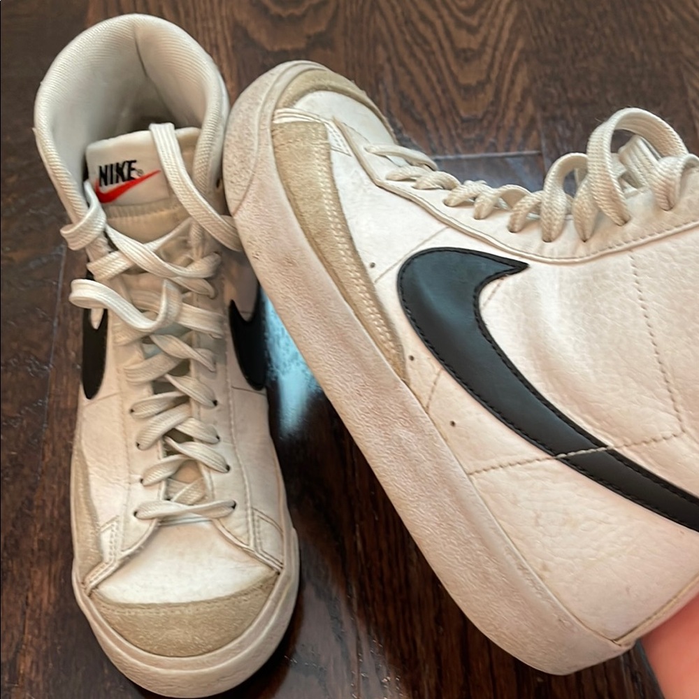 Nike High-Top Sneakers in White and Black blazers